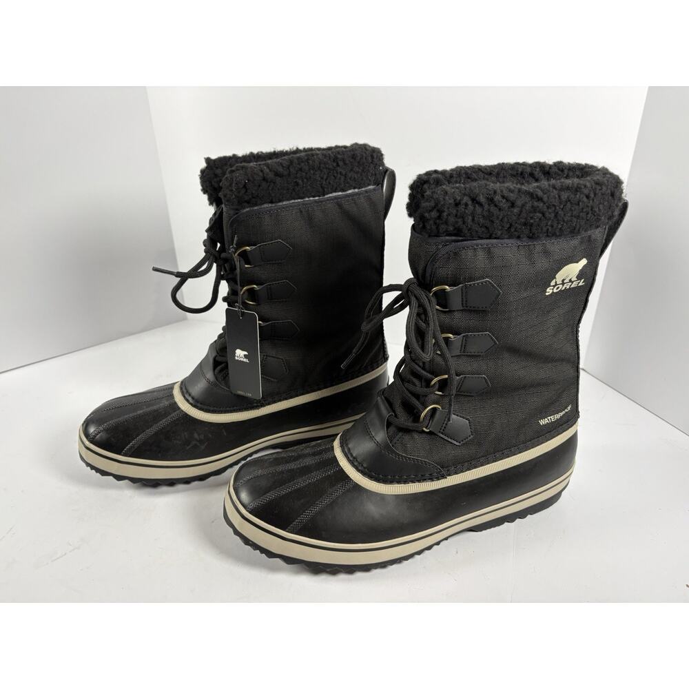 Sorel 1964 Pac Nylon Waterproof Snow Boots Men's Black Lace-Up Winter - 13